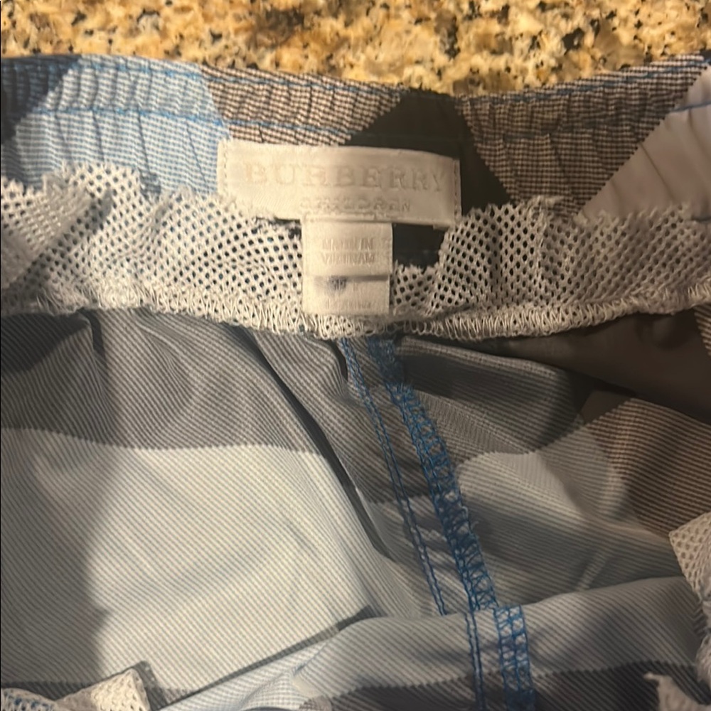 Burberry Blue and Black Swim Trunks Quick-Dry cut the netting out of it - Picture 2 of 3